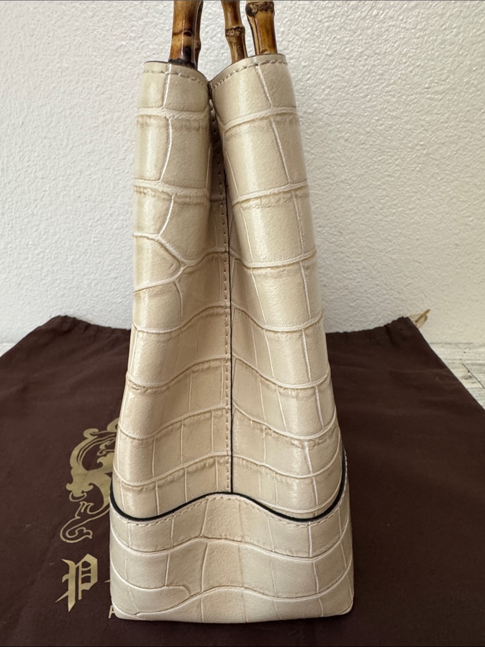 Pratesi Sarteano Croc Embossed Leather Bag - Picture 6 of 16